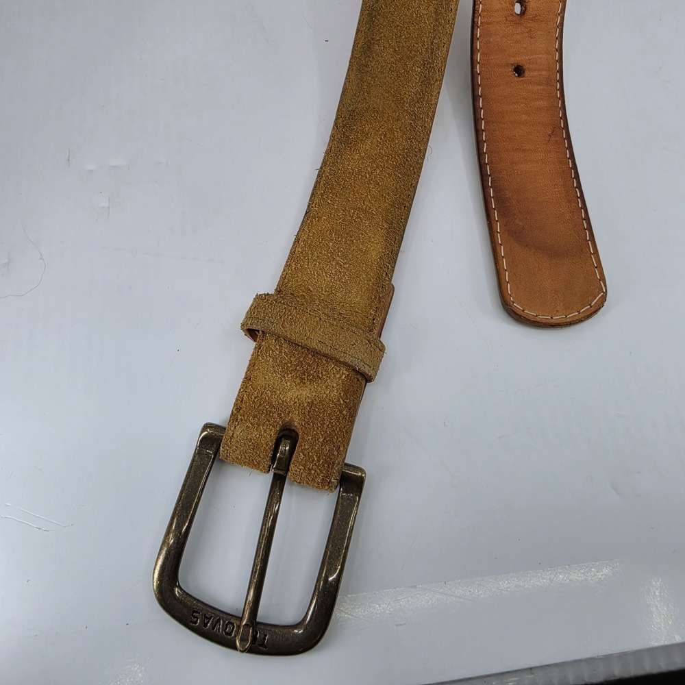 Tecovas Men's Leather Belt Brown Size 34 Genuine Bovine Leather Suede Mexico